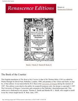 The Book of the Courtier - Scholars` Bank