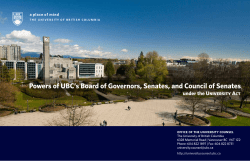 Powers of UBC`s Board of Governors, Senates, and Council of