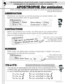 APOSTROPHE for omission