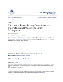 A Study of External Influences on Senior Management
