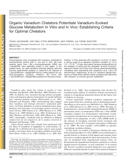 Organic Vanadium Chelators Potentiate Vanadium