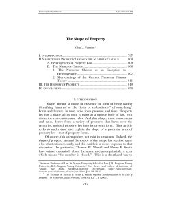 The Shape of Property - eRepository @ Seton Hall