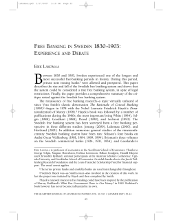 FREE BANKING IN SWEDEN 1830&ndash;1903: