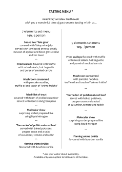 tasting menu - Restauracja Kolory Wina