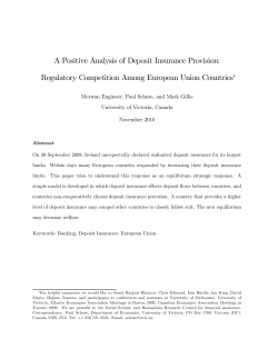 A Positive Analysis of Deposit Insurance Provision: Regulatory