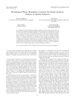 Phonological Phrase Boundaries Constrain the Online Syntactic