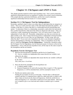 Chapter 11: Chi-Square and ANOVA Tests