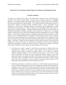 North Korea`s Provocations and Their Impact on Northeast Asian