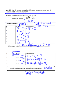 Aim 46: How do we use successive differences to determine the type