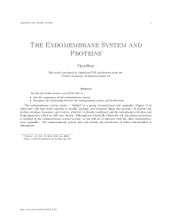 The Endomembrane System and Proteins