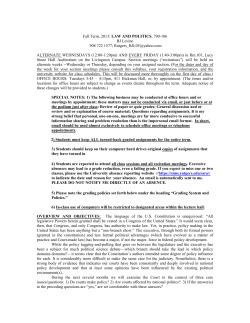 Fall Term, 2008: LAW AND POLITICS, 790-106