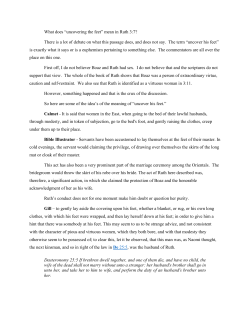 What does “uncovering the feet” mean in Ruth 3:7? There is a lot of