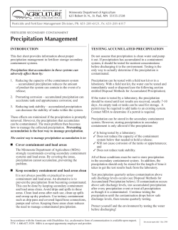 Precipitation Management - the Minnesota Department of Agriculture