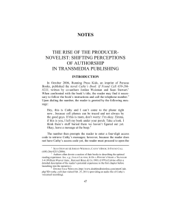 The Rise of the Producer-Novelist