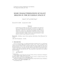 Some characterizations of slant helices in the Euclidean space
