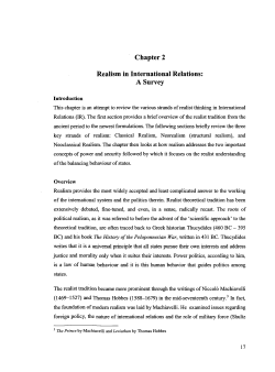 Chapter 2 Realism in International Relations: A Survey