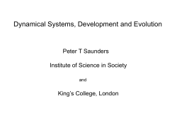 Saunders, Peter T.: Dynamical Systems, Development and Evolution