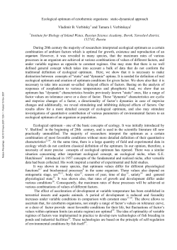 Ecological optimum of ectothermic organisms