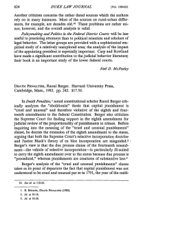 Death Penalties, Raoul Berger - Duke Law Scholarship Repository