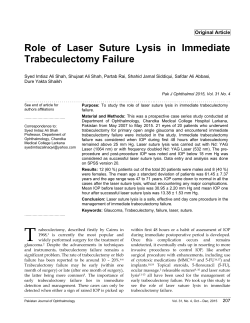 Role of Laser Suture Lysis in Immediate Trabeculectomy Failure