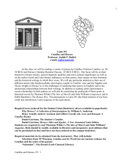 Latin: Catullus and Horace (University of