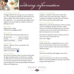 ordering information - Haggen Market Street Catering