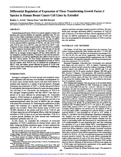 Differential Regulation of Expression of Three