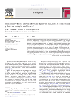 Confirmatory factor analysis of Project Spectrum