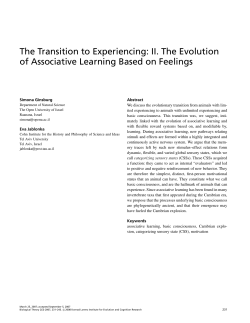 The Transition to Experiencing: II. The Evolution of