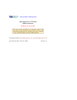 Introduction to Partial Differentiation