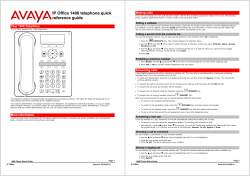 IP Office 1408 telephone quick reference guide
