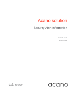 Acano solution Security Alert Information (Updated 13th October 2016)