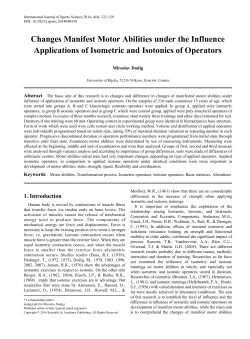 Motor abilities, Transformation process, Isometric operators, Isotonic