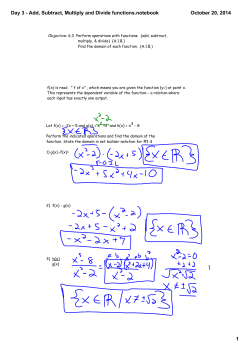 Day 3 - Add, Subtract, Multiply and Divide functions.notebook
