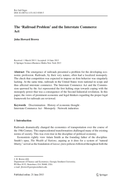 The `Railroad Problem` and the Interstate Commerce Act