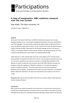 A leap of imagination: BBC audience research over the iron curtain