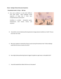 Name: Geologic History Discussion Questions Precambrian Events