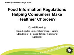 Food Information Regulations Helping Consumers Make