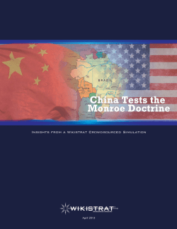 China Tests the Monroe Doctrine Wikistrat report