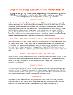 Tampa Creative Camps Audition Packet: The Phantom Tollbooth