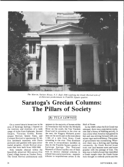 Saratoga`s Grecian Columns: