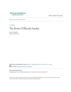 The Roots Of Bloody Sunday - Digital Commons@Wayne State