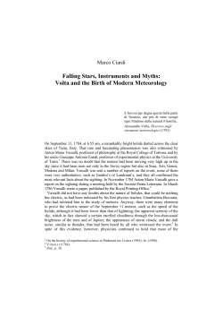 Falling Stars, Instruments and Myths: Volta and the Birth of Modern