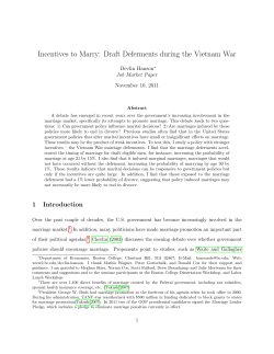 Incentives to Marry: Draft Deferments during the Vietnam War