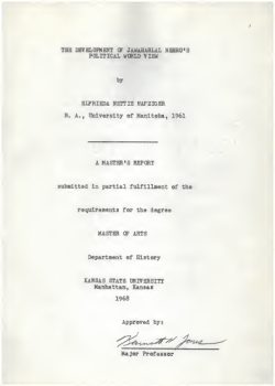 Development of Jawaharlal Nehru`s political world view - K-REx