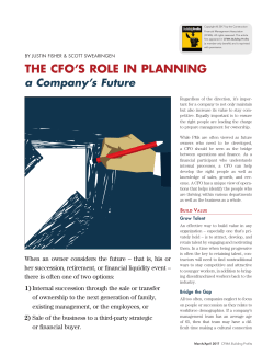 The CFO`s Role in Planning a Company`s Future