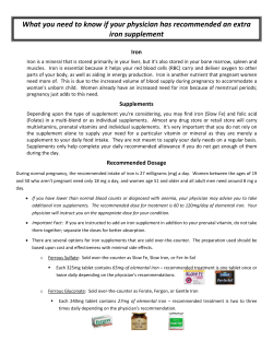 Iron Supplement - Tulsa OB/GYN Associates, Inc.