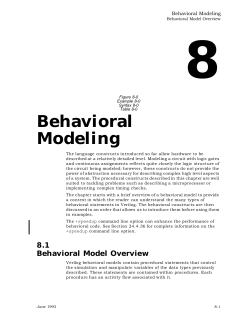 Behavioral Modeling