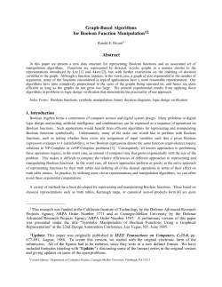 Graph-Based Algorithms for Boolean Function Manipulation