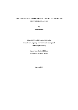 the application of politeness theory into english education in